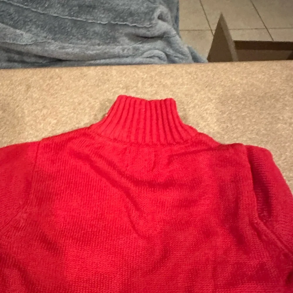 Red Argyle Half-Zip Sweater - new